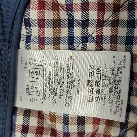 Brooks Brothers 346 Size L Quilted Zip/Button Closure Hidden Hood Jacket, EUC - Picture 12 of 13